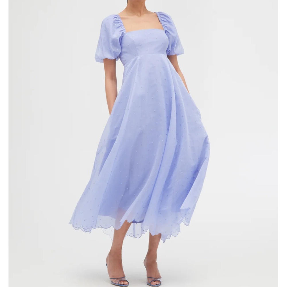 Hill House Matilda Dress in blue hyacinth organiza dot